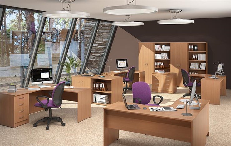 Комплект офисной мебели IMAGO три стола, 2 шкафа, стеллаж, тумба в Саранске - изображение 2